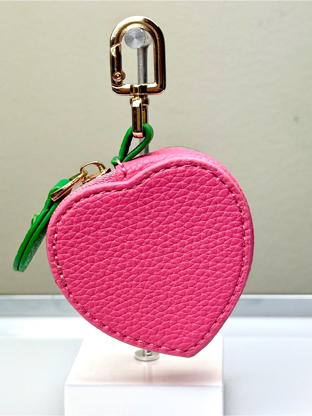 Pink Peach Fruit Micro Mini Bag Charm Coin Purse Keychain - Picture 6 of 14